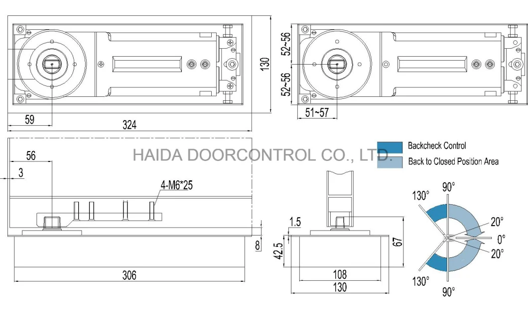 Automatic Glass Door Floor Spring Hydraulic Hinge Closer