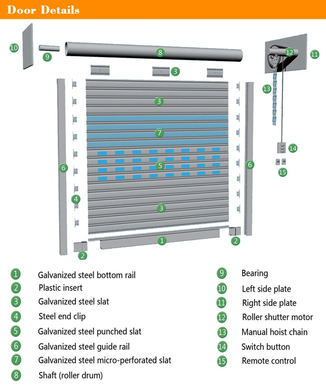 Hot Selling Good Quality Roller Shutter Thermal Insulation Doors Galss Garage Door