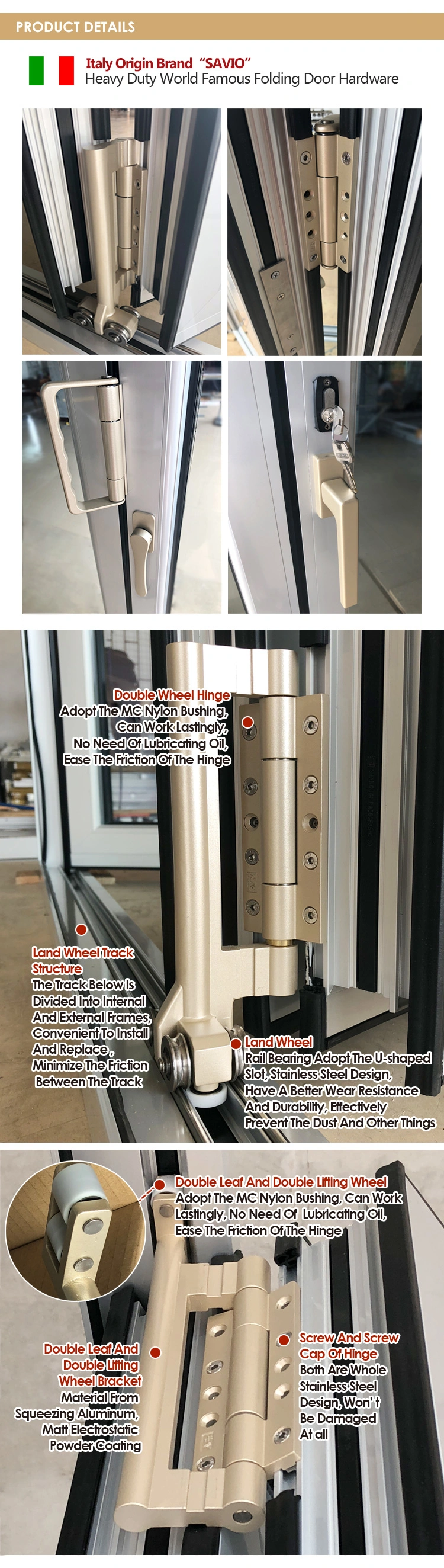 Aluminum Glass Folding Door Indoor Folding Doors Aluminium Folding Glass Door Factory Price