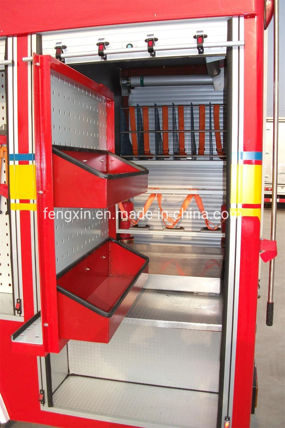 Aluminum Rolling Door Automatic Sliding Flat Entrance Door for Fire Emergency Trucks