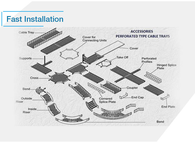 Easy Installation Heavy Weight Epoxy Coated Cable Trunking