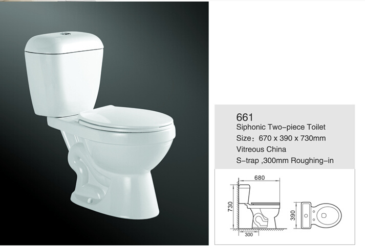 Siphonic S Trap & P Trap Two Pieces Wc Toilet