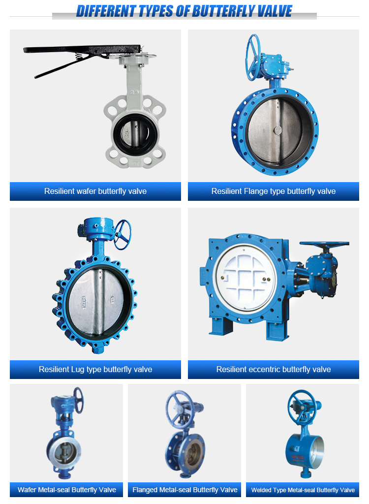 Ductile Iron Body Ductile Iron Disc Stainless Steel Stem Wafer Type Butterfly Valve