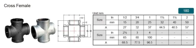 Gi Fittings, Malleable Iron Pipe Fittings, Sanitary Fittings (Cross)