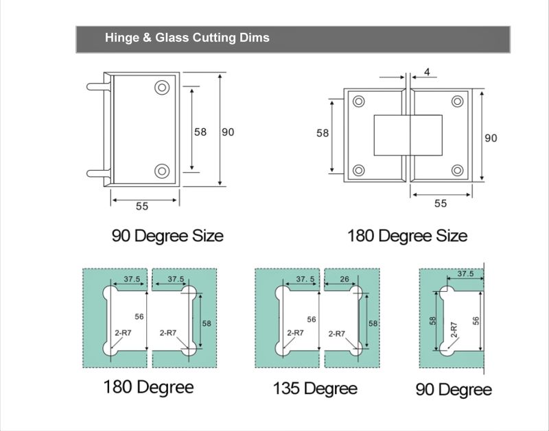 Bathroom Hardware Shower Hinge Glass Door Hinge / Glass Clamp Bathroom Accessories Bathroom Fittings Patch Fittings