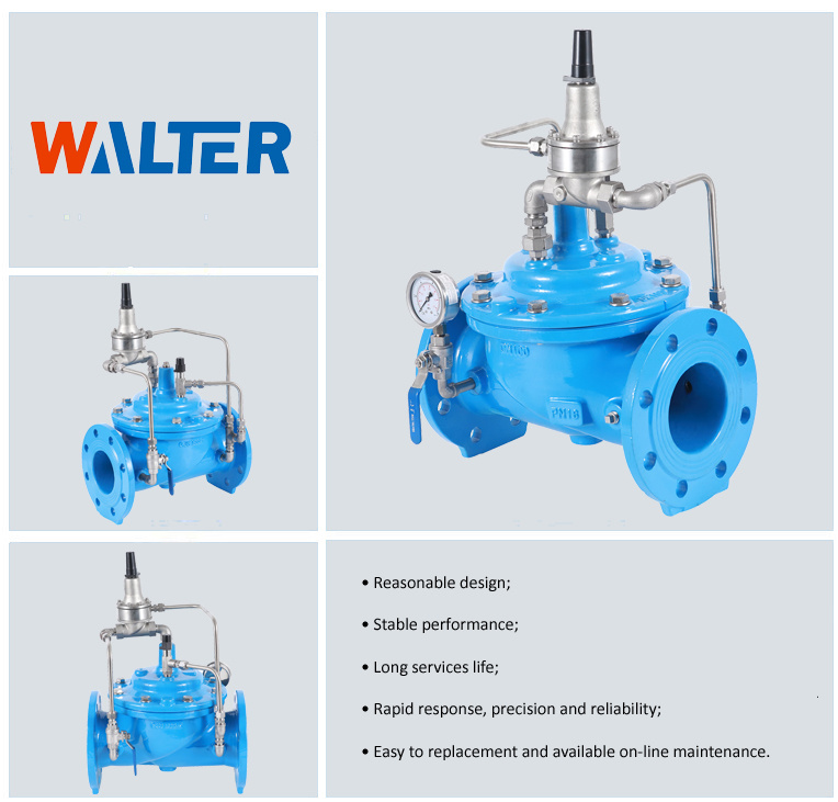 500X Cast Iron Flanged Hydraulic Control Pressure Relief Flow Control Valve