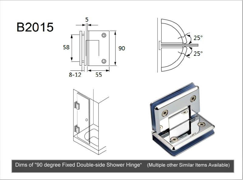 Bathroom Hardware Shower Hinge Glass Door Hinge / Glass Clamp Bathroom Accessories Bathroom Fittings Patch Fittings