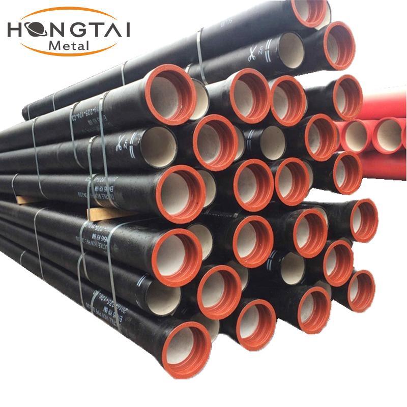 Type K9 K8 K7 6m Long Black and Red Ductile Iron Pipe