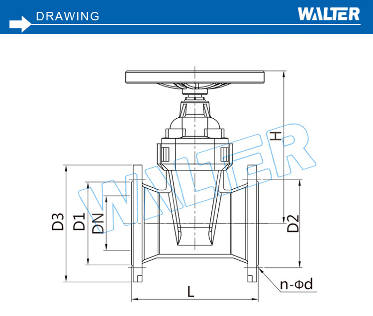 Ductile Iron Water Pipe 12 Inch Resilient Seated Valve Gate