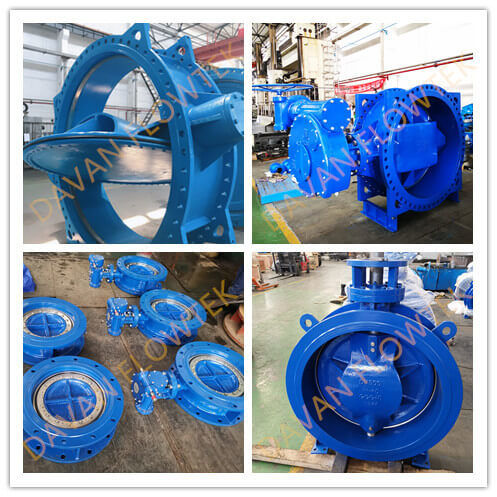 DN 500 Pn16 En598 Double Eccentric Flange Ductile Iron Ggg50 Gear Operated Butterfly Valve