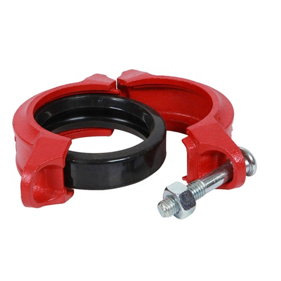 China Ductile Iron Grooved Pipe Fittings Casting Iron Flexible Coupling Rigid Grooved Coupling