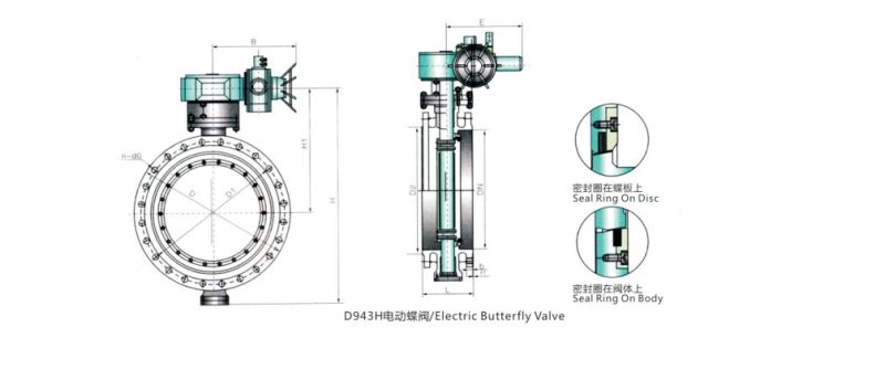 Ductile Castiron Single Eccentric Flanged Butterfly Valve with Worm Gear