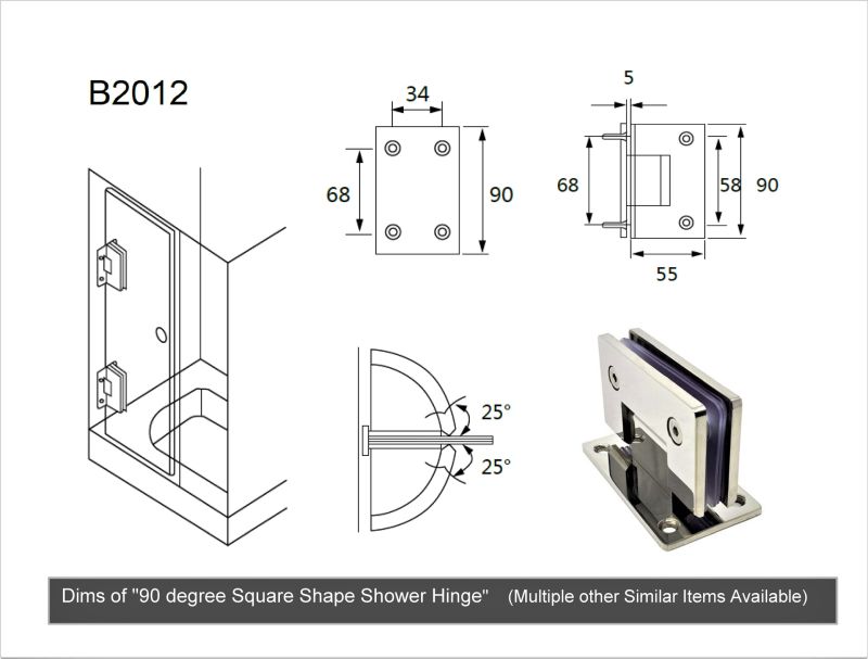 Bathroom Hardware Shower Hinge Glass Door Hinge / Glass Clamp Bathroom Accessories Bathroom Fittings Patch Fittings