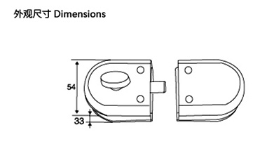 Keyless Tempered Door Lock for Glass Door Fittings