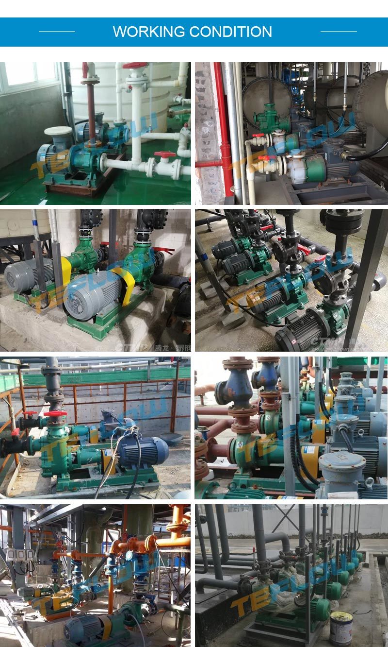 Lined Plastic High Temperature Sulfuric Acid Liquid Leakless Pump