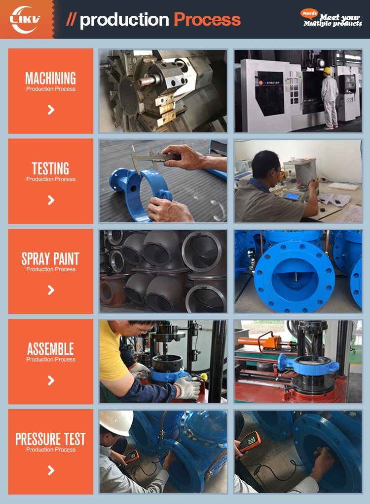 Handle Wafer Type Ductile Iron Butterfly Valve DN150 Ductile Iron Electric Wafer Type Butterfly Valve