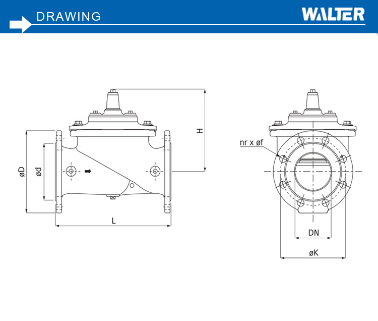 500X Cast Iron Flanged Hydraulic Control Pressure Relief Flow Control Valve