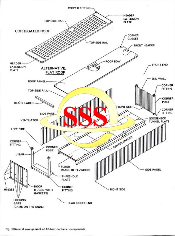 Corten Steel Shipping Container Cross Member for Container Parts/Repair/Depot/Terminals Container Parts