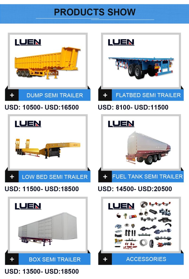Luen Best Sales 60L Fuel Tank Semi Trailer Truck for Water Oil Tanker