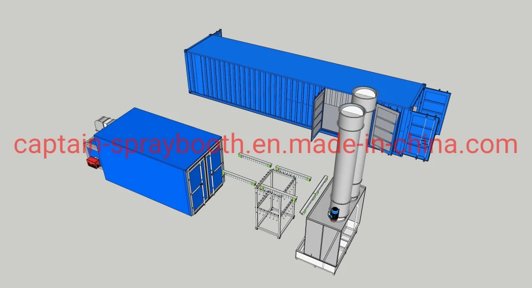 Electrical Model Container Spray Booth / Container Paint Cabinet