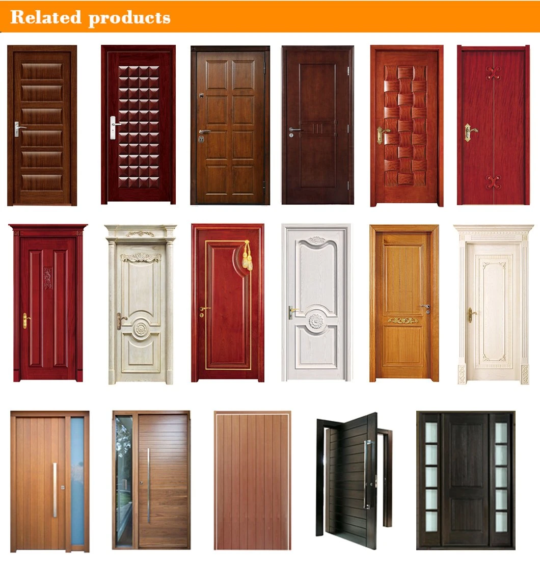 Chinese Factory Armoured Painting Entry Doors India Teak Solid Wood Luxury Villa Entrance Door