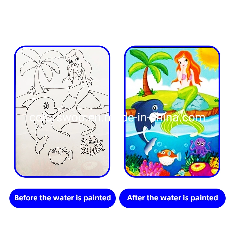 Customized Children Magic Water Drawing Book Water Doodle Book Paint with Pen-Fairy Tale, Dinosaur