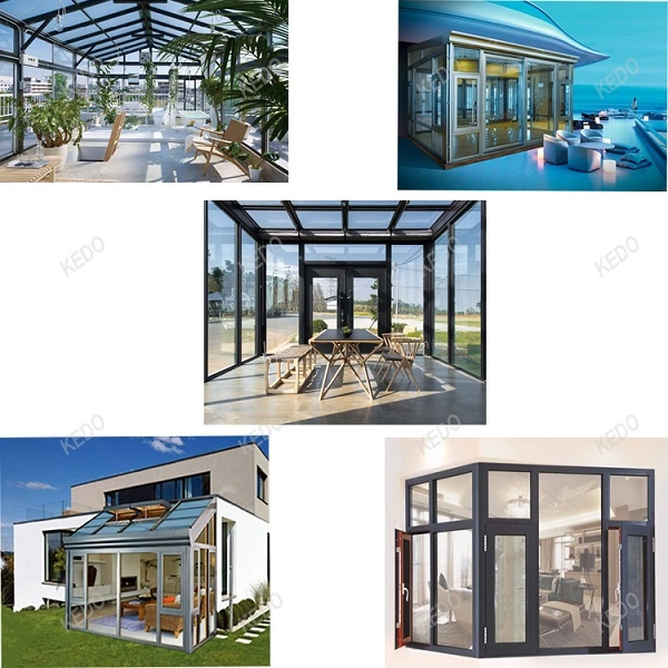 Aluminum Alloy Wood Grain Effect Windows with Different Types