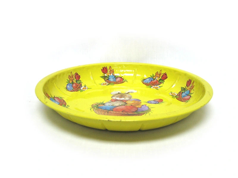 Wholesale Large Metal Food Grade Round Cake Tin Tray Round Metal Decorative Tray