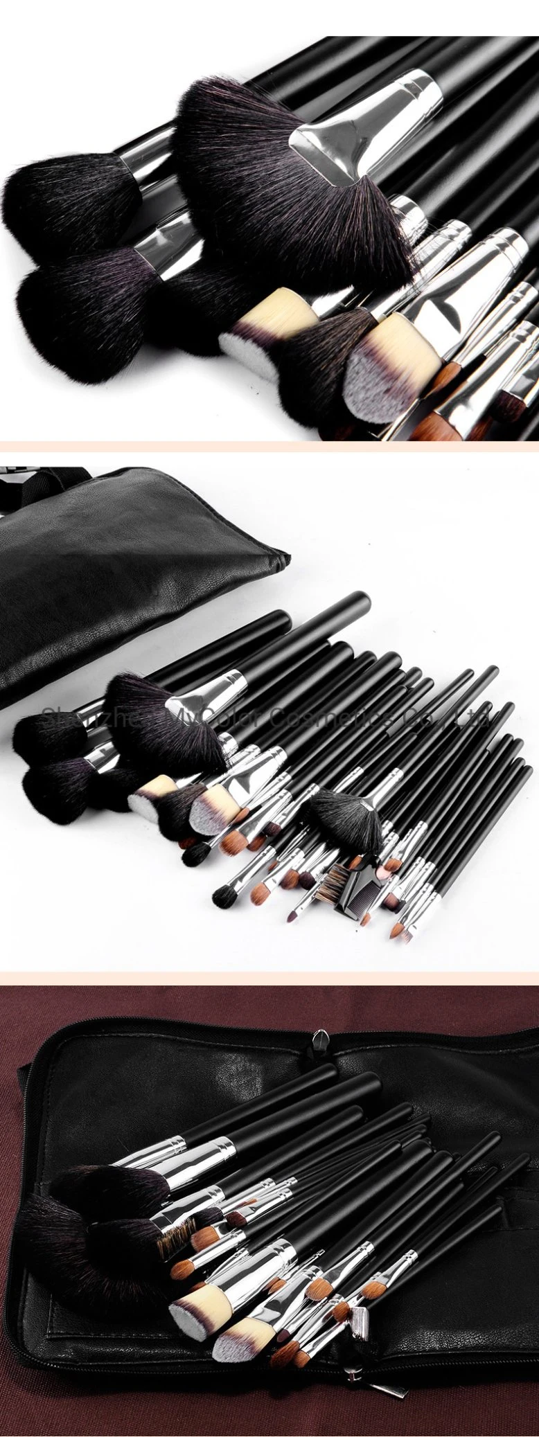 Professional & Complete Makeup Artist Brush Set 32PCS Wood Cosmetic Brush Set with PU Bag