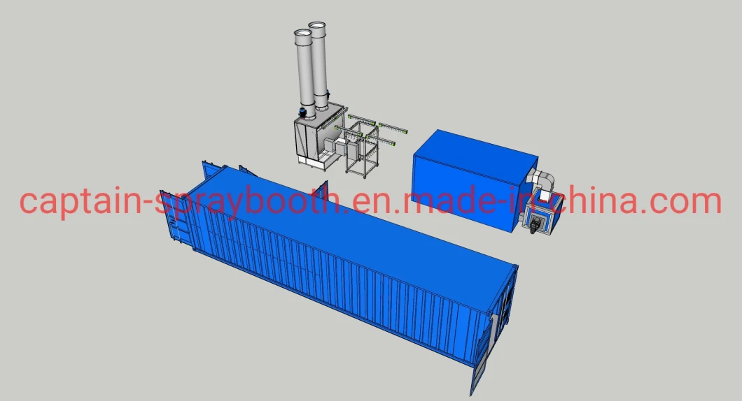 Electrical Model Container Spray Booth / Container Paint Cabinet