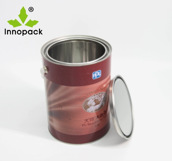 5 Liters Empty Round Paint Tin Packaging Containers Paint Tins Cans with Triple Tight Lid