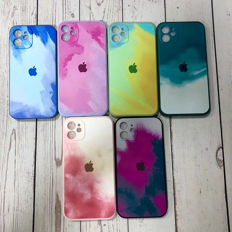 Glass Printing Watercolor Phone Case Figura Wash Painting Cases for iPhone 12 Mini