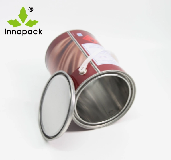 5 Liters Empty Round Paint Tin Packaging Containers Paint Tins Cans with Triple Tight Lid