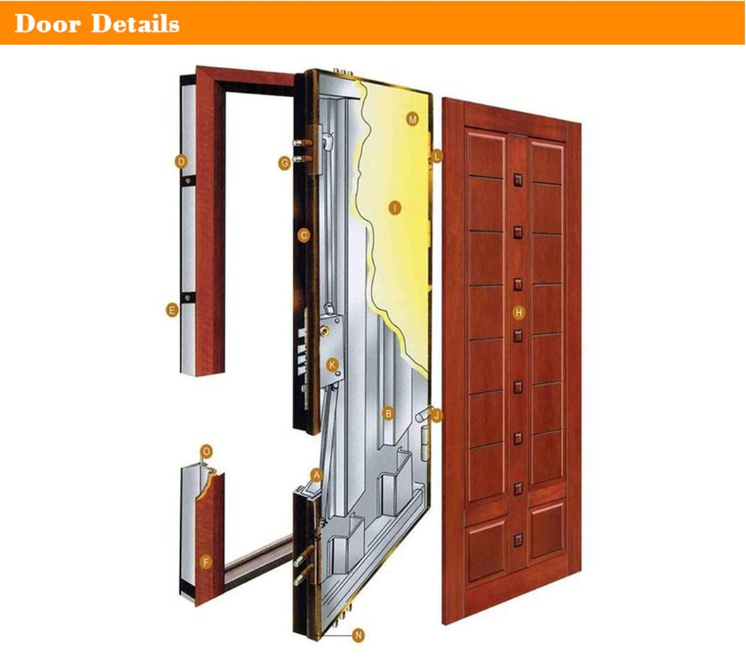 Chinese Factory Armoured Painting Entry Doors India Teak Solid Wood Luxury Villa Entrance Door