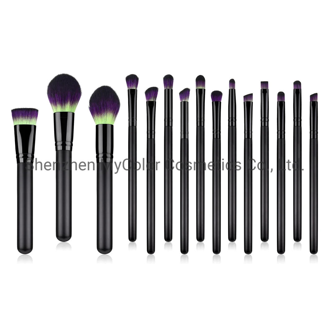 Shenzhen Private Label Makeup Brushes 10PCS Angled Kabuki Eye Liner Shadow Cosmetics Brush Set