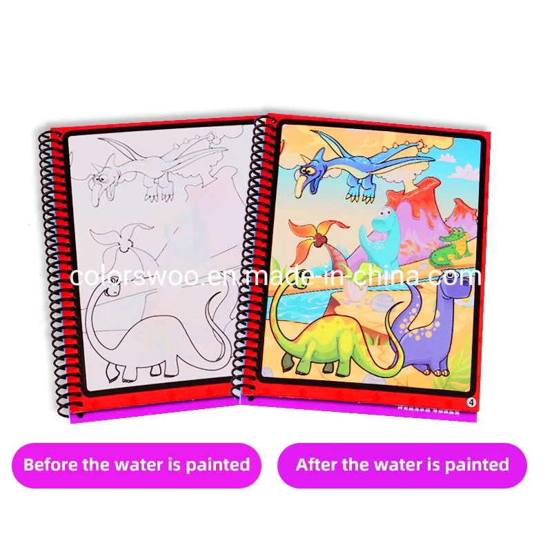 Customized Children Magic Water Drawing Book Water Doodle Book Paint with Pen-Fairy Tale, Dinosaur