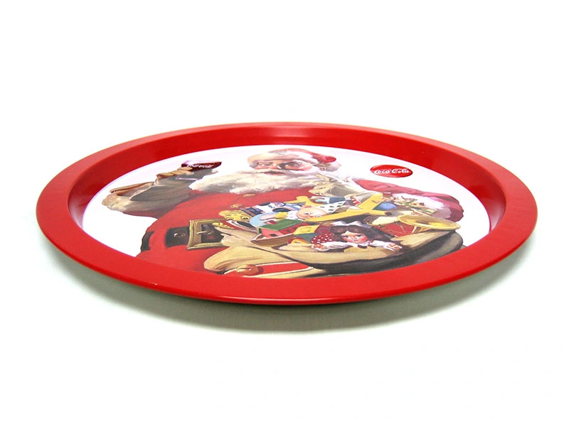 Wholesale Large Metal Food Grade Round Cake Tin Tray Round Metal Decorative Tray