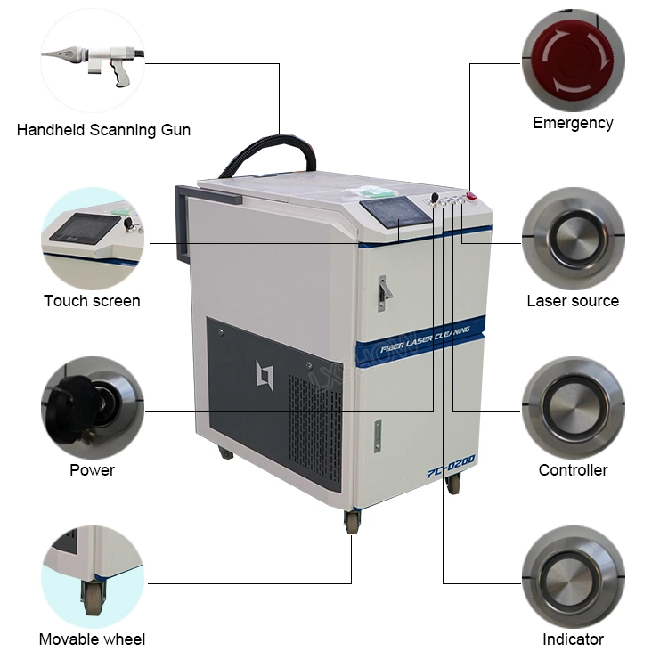 Mould Laser Cleaning Machine for Rust Paint Oil Removal