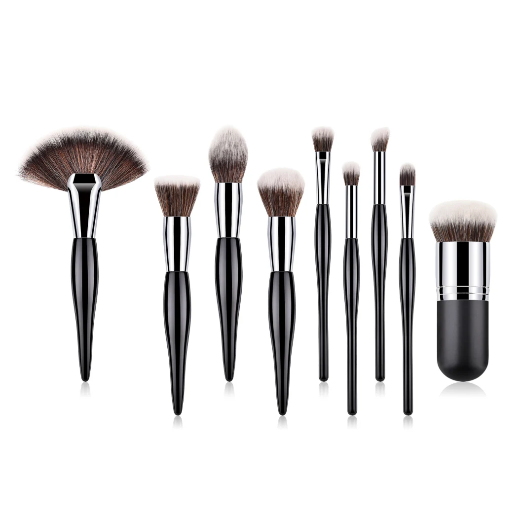 9PCS Soft Nylon Hair Cosmetics Brush Set Premium Foundation Powder Concealer Eye Brush