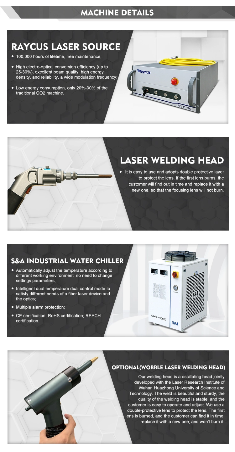 2kw Handheld Portable Continuous CNC Optical Fiber Laser Welding Machine for Metal Stainless Aluminium