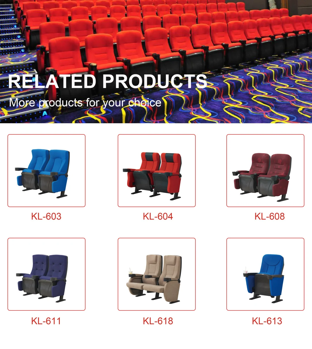 Hot Sale Folding Church Theather Cinema Auditorium Seating Chair (KL-601)