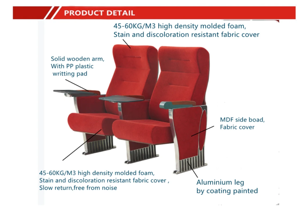 Unique Design Aluminum Leg Theater Seating Auditorium Chair (KL-905)