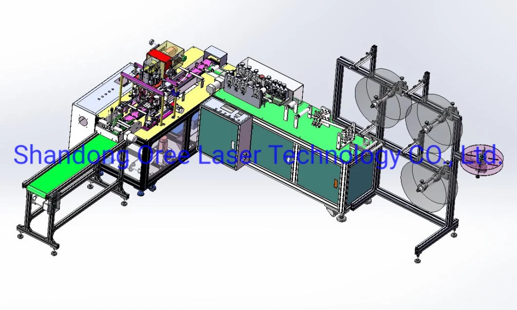 Low price full-automatic 3ply medical disposable flat face mask making machine mask production line