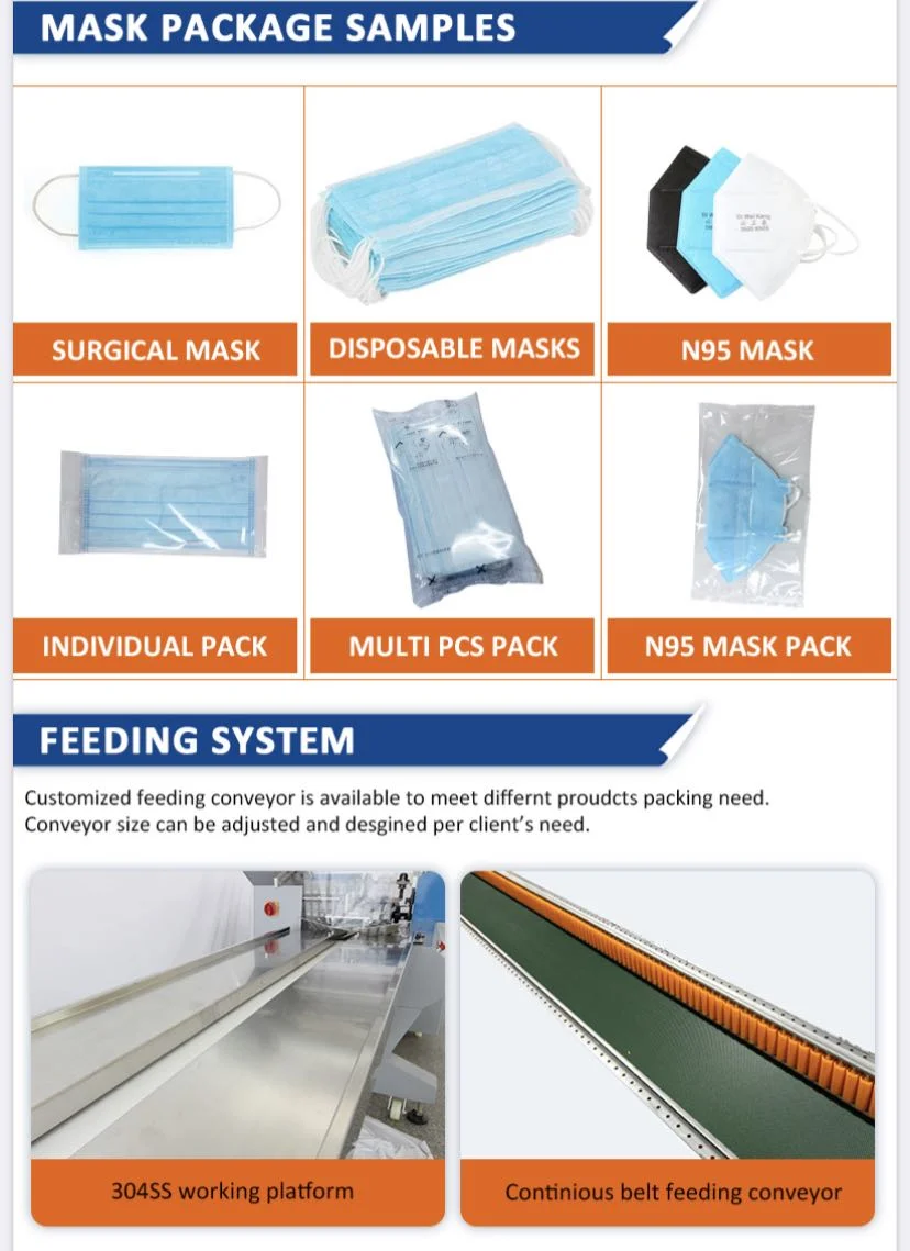 1 PCS Horizontal Wrapping Automatic Disposable Face Mask Packing Machine