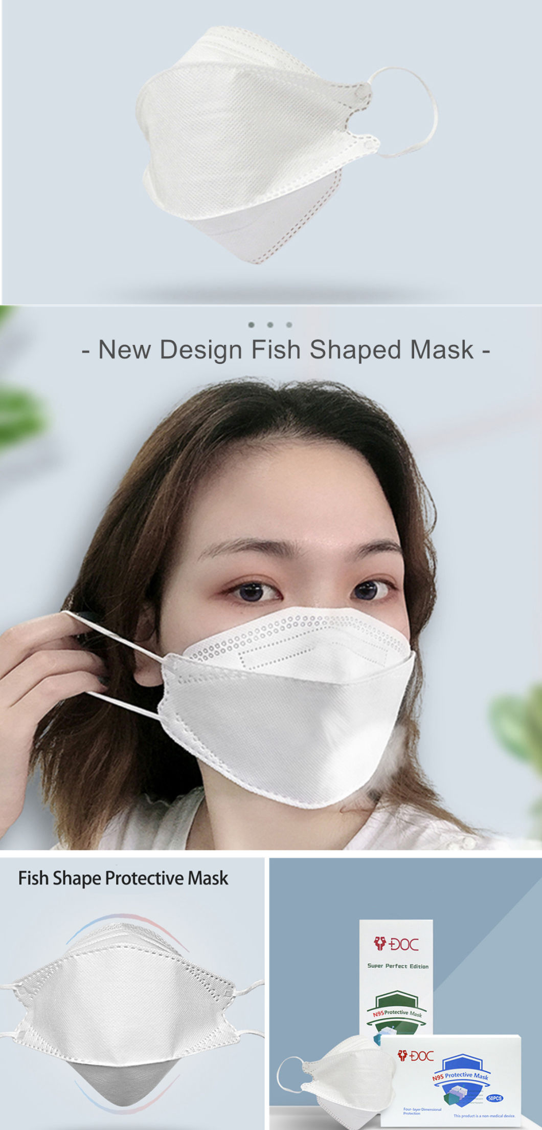 Factory Direct Kids Face Shield Fish Mouth Type N95 Dust Mask