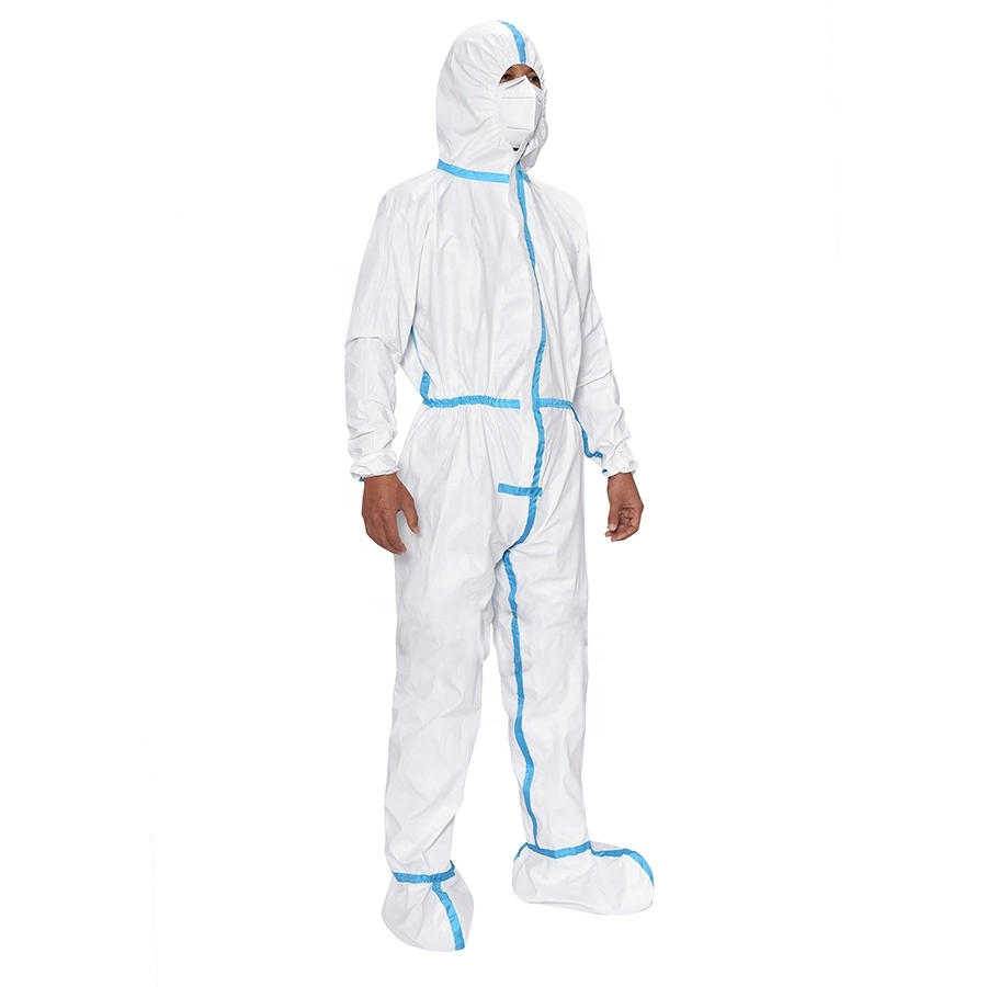 Anti-Virus Sterile Disposable Safety Suit Protective Clothing Medical Coveralls with Shoe Cover