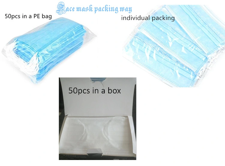 Disposable Face Mask with Earloop 3ply Surgical Mask Pack 50