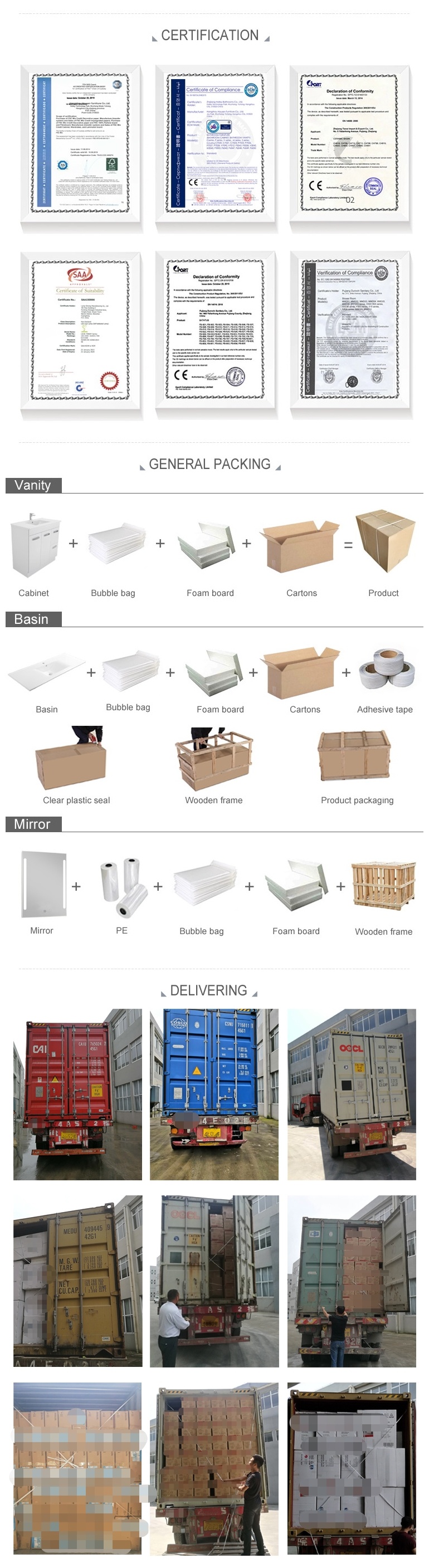 Deluxe Modern Bathroom Vanities with Wide Mirror Cabinet and Double Basins