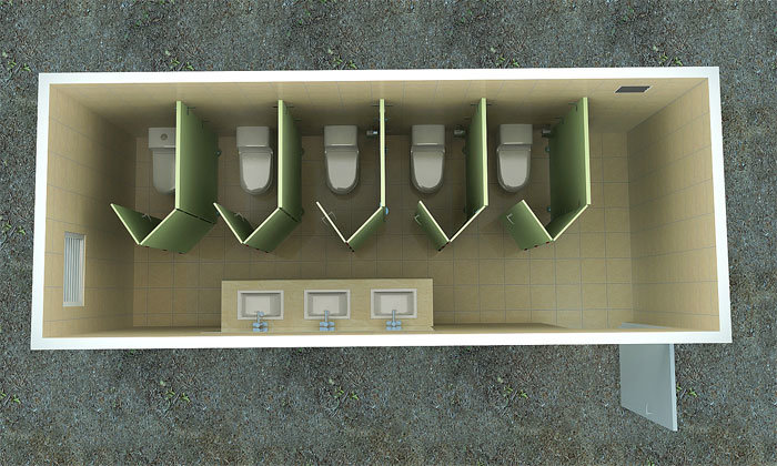 Sandwich Panel Mobile Portable Public Toilet Bathroom Restroom For Sale