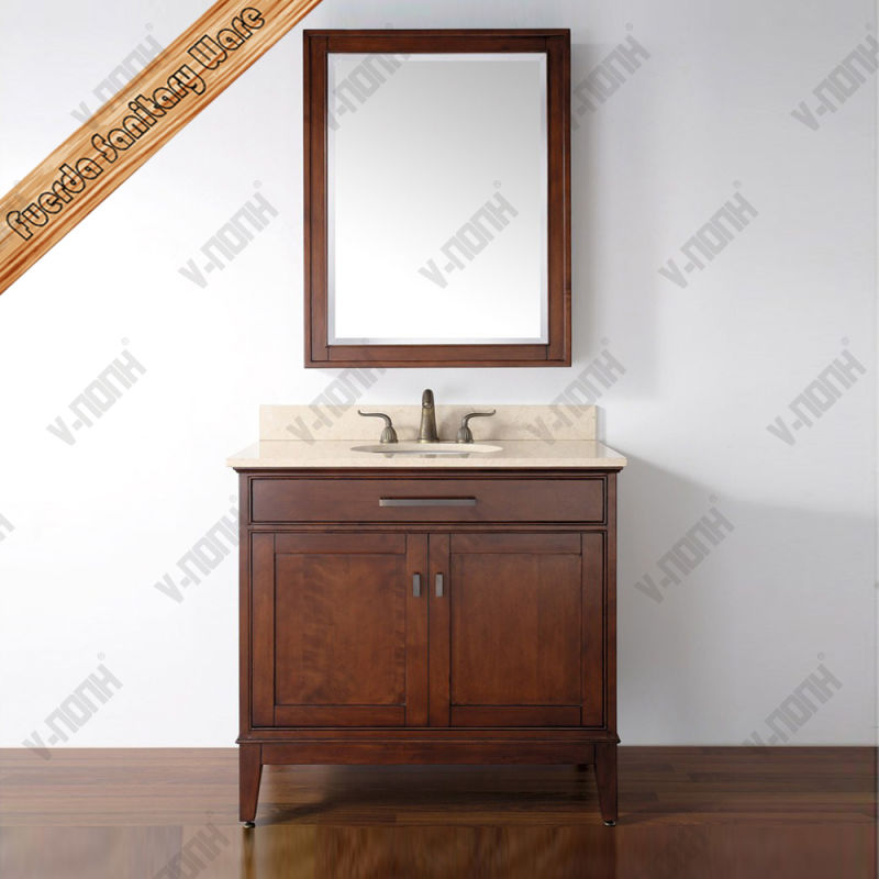 36inch High Quality Mahogany Bathroom Vanity with Framed Medicine Cabinet Mirror
